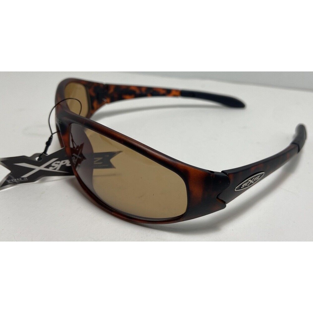 Xsportz Mens Tortoise Brown Lens Running Jogging Plastic Wrap sunglasses nwt - Picture 3 of 4